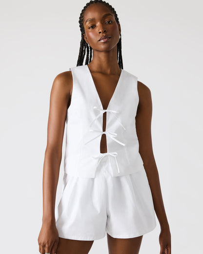 Steve Madden ALIZA White Women's Bow Tie-Front Top