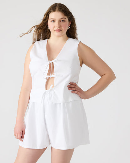 Steve Madden ALIZA White Women's Bow Tie-Front Top