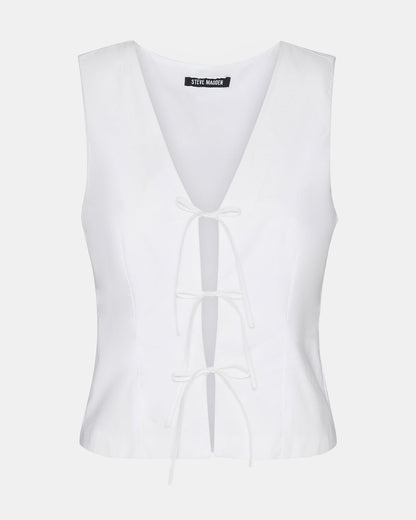 Steve Madden ALIZA White Women's Bow Tie-Front Top