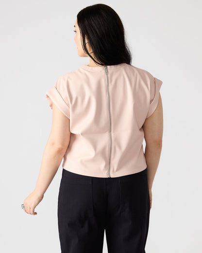 Steve Madden CAT Rose Women's Short-Sleeved Faux Leather Top