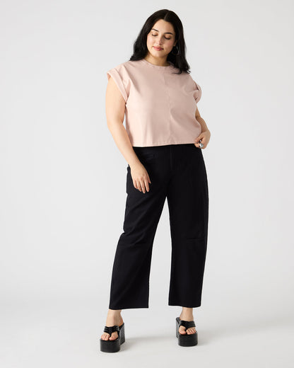 Steve Madden CAT Rose Women's Short-Sleeved Faux Leather Top