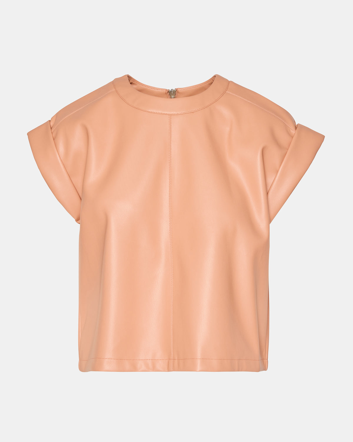 Steve Madden CAT Rose Women's Short-Sleeved Faux Leather Top