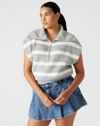Steve Madden EASTON Sweater Grey | Sleeveless Hooded Sweater