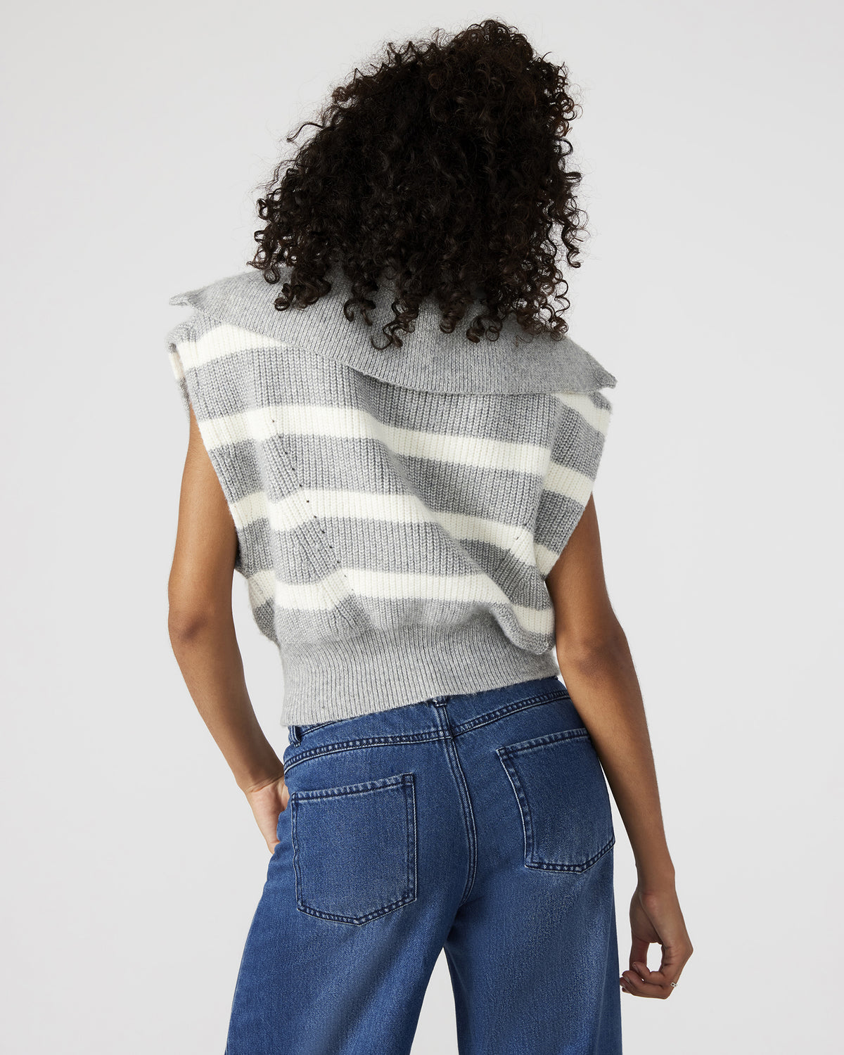 Steve Madden EASTON Sweater Grey | Sleeveless Hooded Sweater