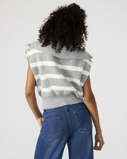 Steve Madden EASTON Sweater Grey | Sleeveless Hooded Sweater