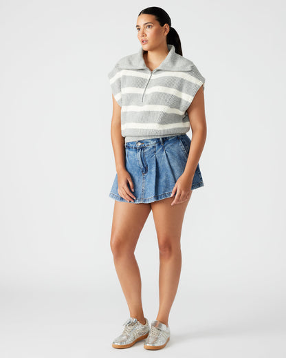 Steve Madden EASTON Sweater Grey | Sleeveless Hooded Sweater