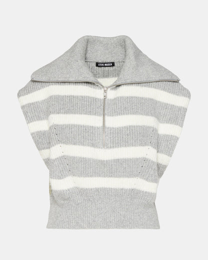 Steve Madden EASTON Sweater Grey | Sleeveless Hooded Sweater