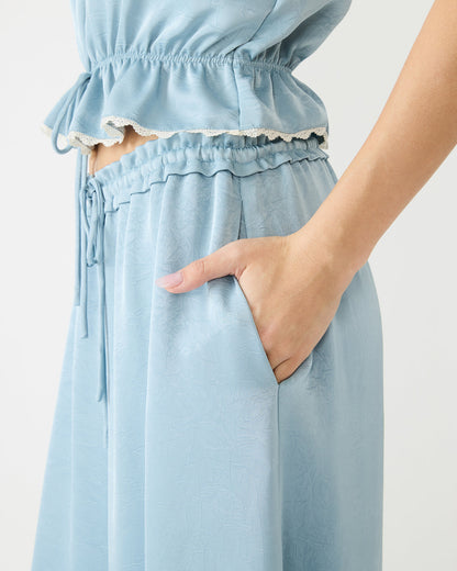 Steve Madden ROAN Dusty Blue Tie-Front Parachute Women's Pants