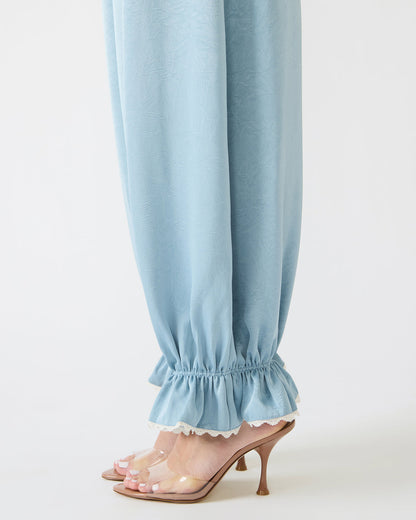 Steve Madden ROAN Dusty Blue Tie-Front Parachute Women's Pants