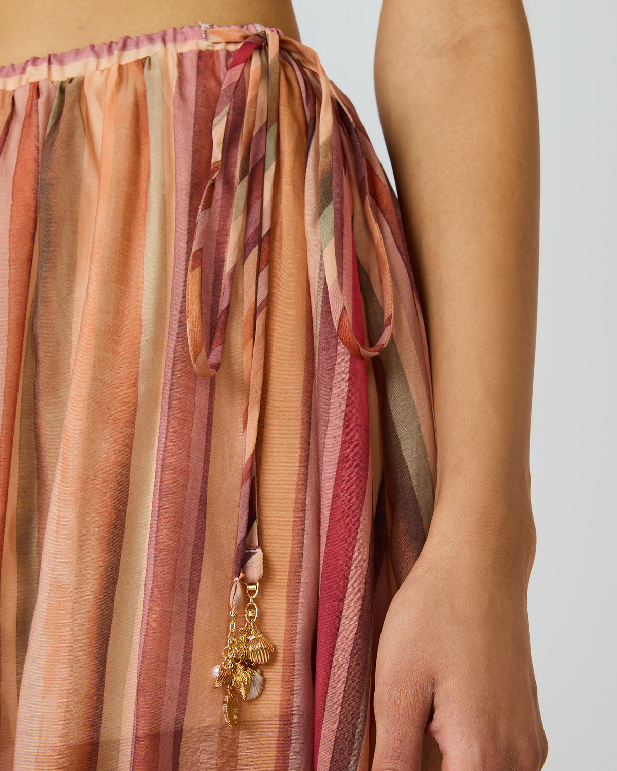 Steve Madden SHILLOH Stripe Detail Flowy Women's Maxi Skirt