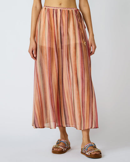 Steve Madden SHILLOH Stripe Detail Flowy Women's Maxi Skirt