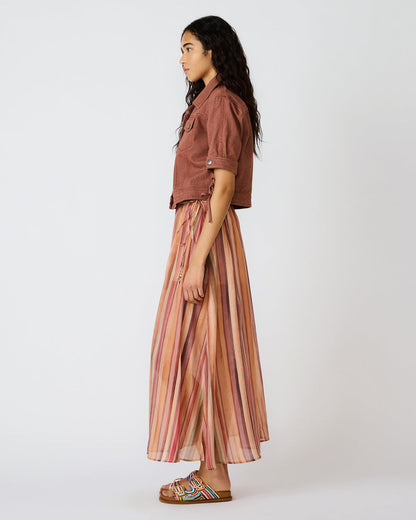 Steve Madden SHILLOH Stripe Detail Flowy Women's Maxi Skirt