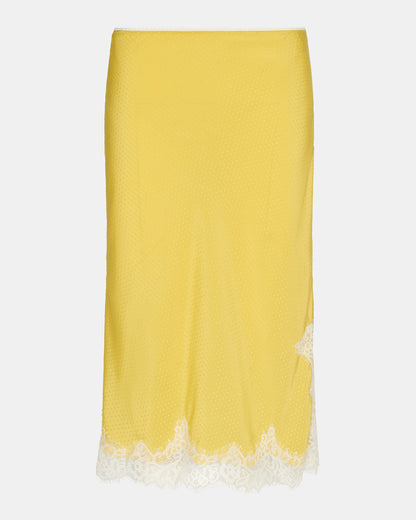 Steve Madden CINTHIA Golden Lime Lace Trime Women's Midi Skirt
