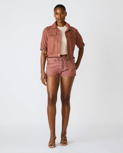 Steve Madden CALLISTO Rust Lace-Up Denim Women's Shorts