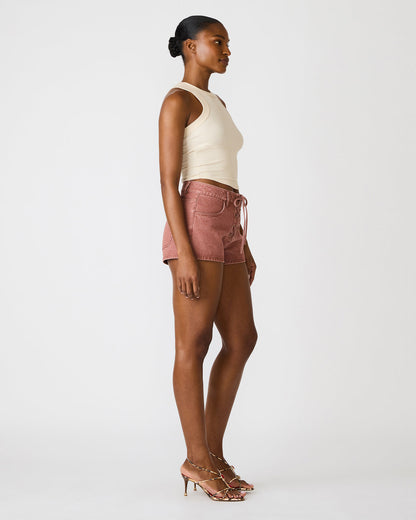 Steve Madden CALLISTO Rust Lace-Up Denim Women's Shorts
