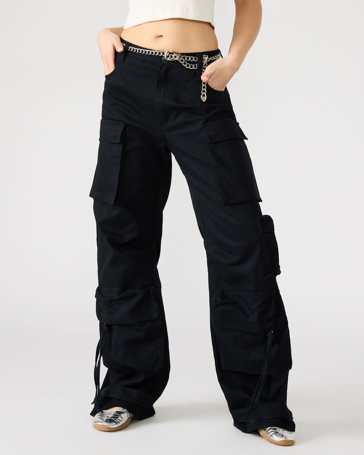 Steve Madden DUO Black Women's Utility Cargo Pants