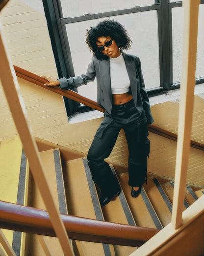 Steve Madden DUO Black Women's Utility Cargo Pants