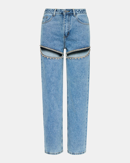 Steve Madden TAYLOR Jean Rhinestone Women's Cutout Jeans