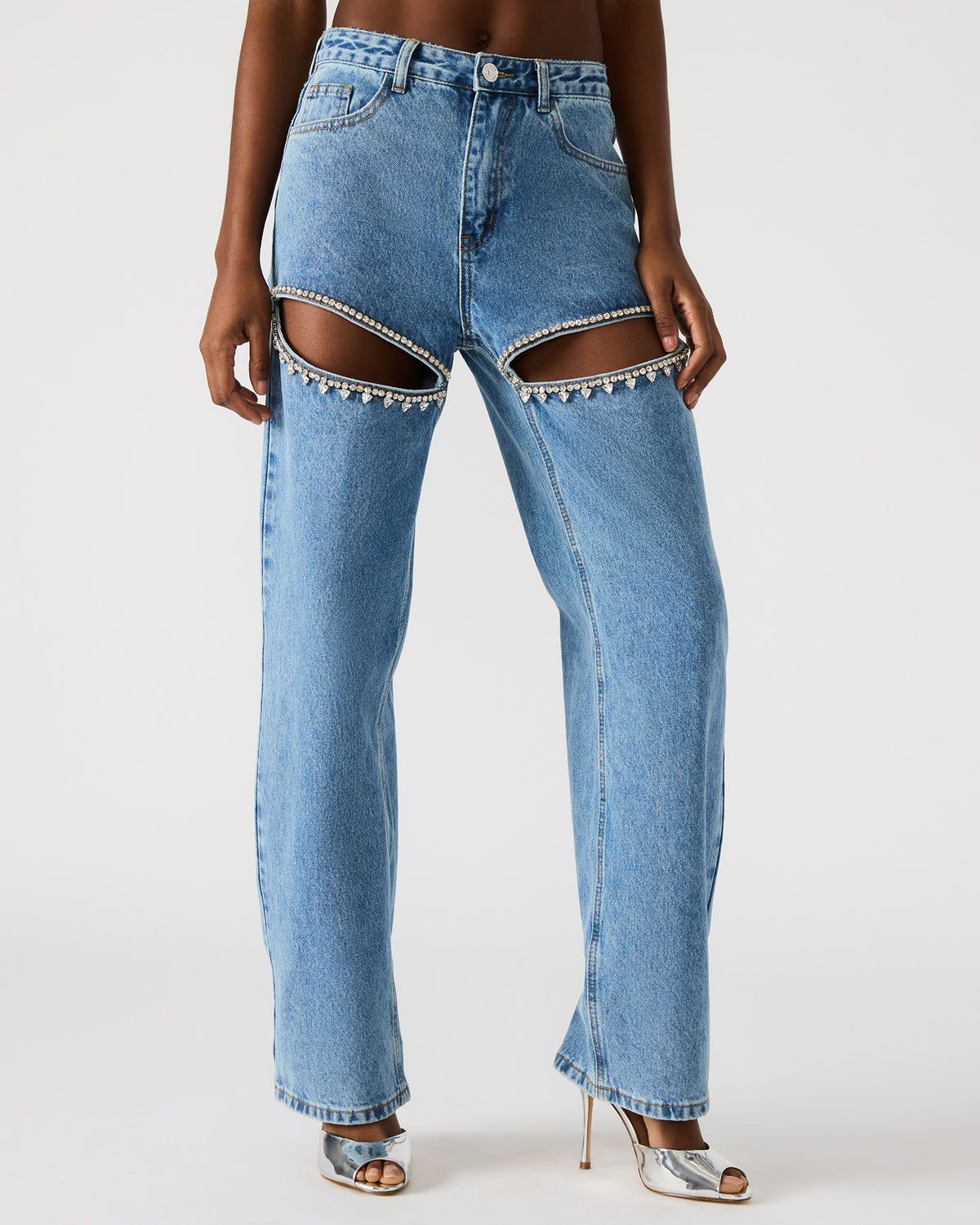 Steve Madden TAYLOR Jean Rhinestone Women's Cutout Jeans