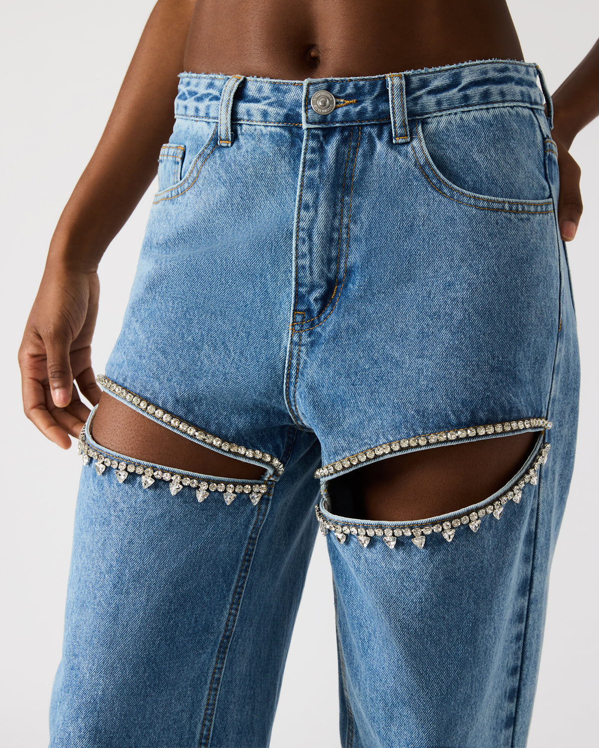 Steve Madden TAYLOR Jean Rhinestone Women's Cutout Jeans