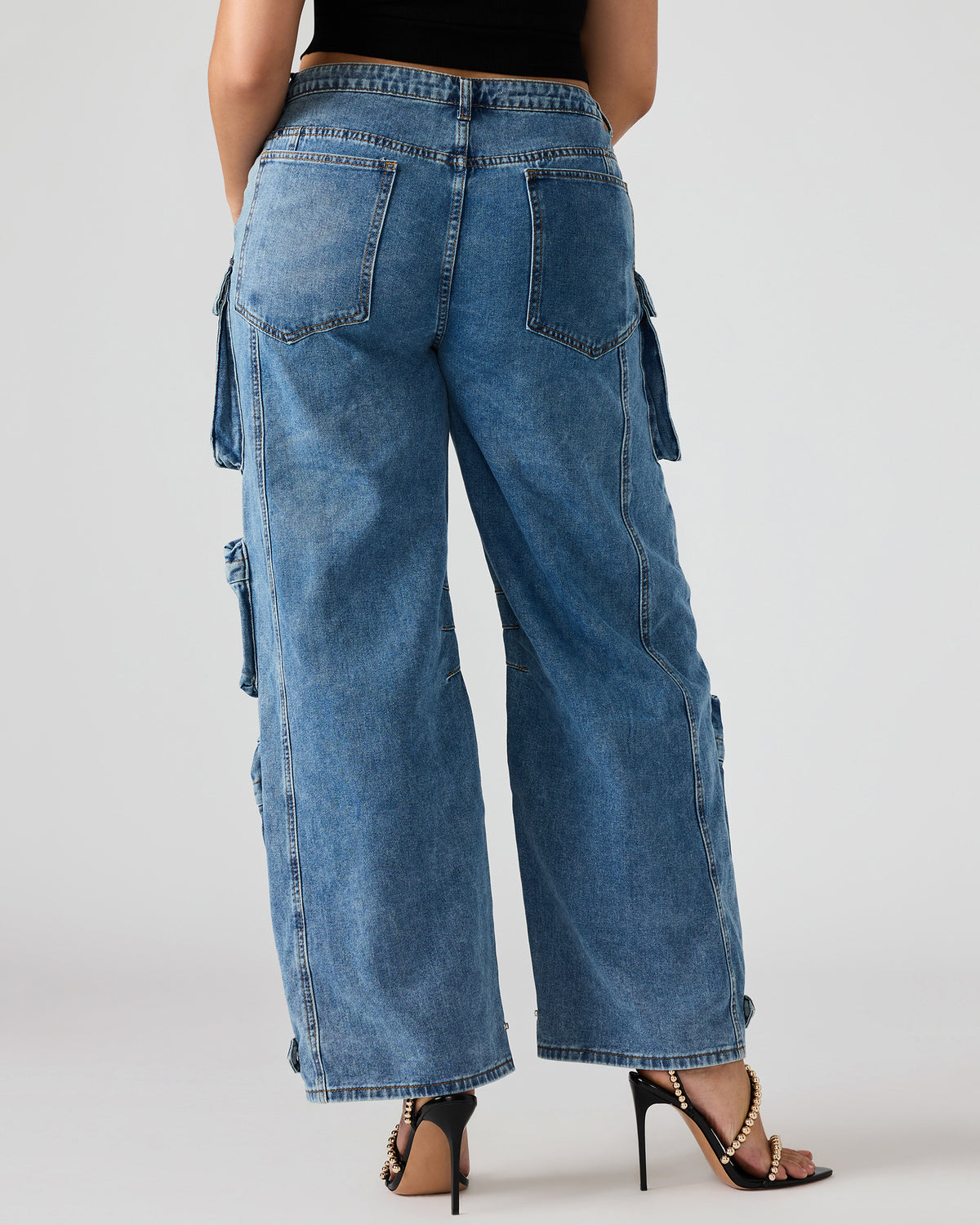 Steve Madden DUO Medium Denim Women's Utility Cargo Pants