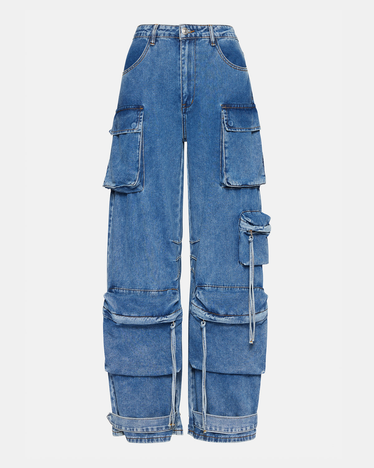 Steve Madden DUO Medium Denim Women's Utility Cargo Pants