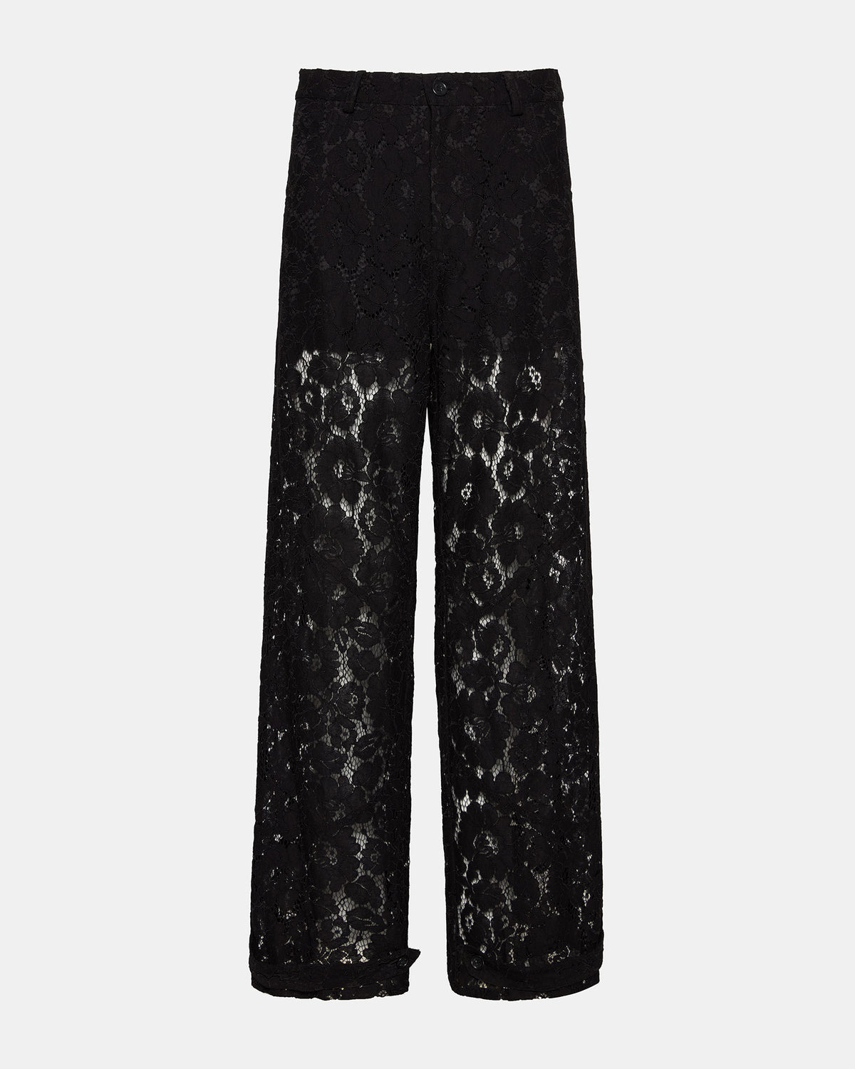 Steve Madden TRE Lace Black Mesh Barrel Low-Rise Women's Pant