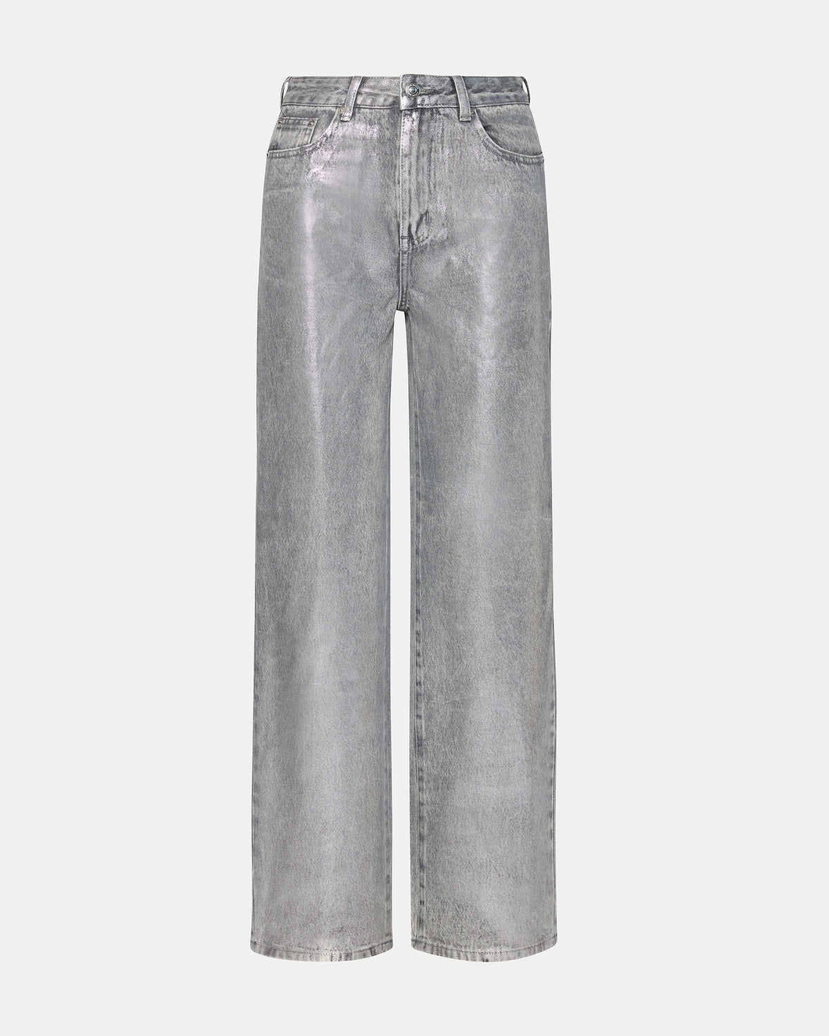 Steve Madden ZO Silver Straight-Leg Metallic Women's Jeans