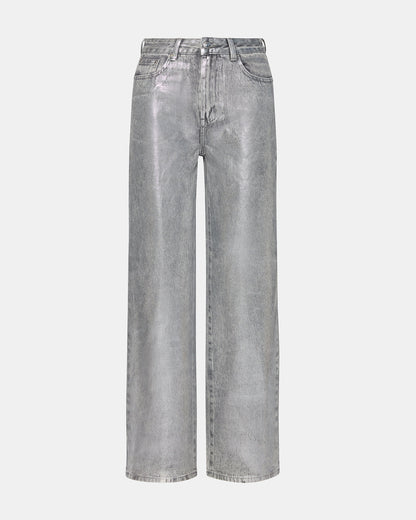Steve Madden ZO Silver Straight-Leg Metallic Women's Jeans