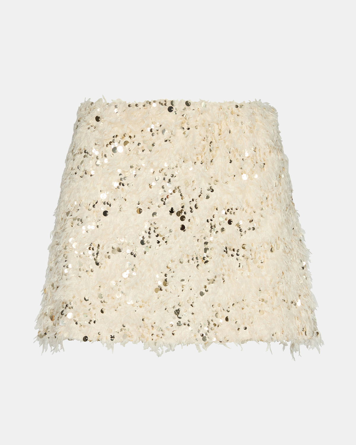 Steve Madden CINDI Ivory Feather Embellished Women's Skirt