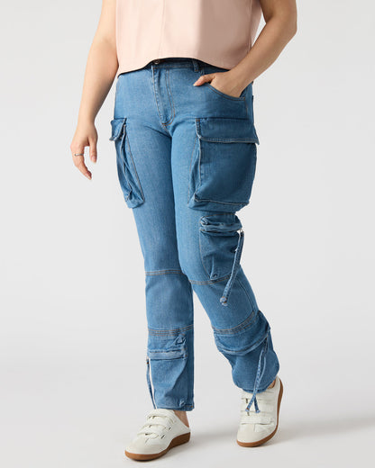Steve Madden SKINNY DUO Denim Women's Skinny Cargo Pants