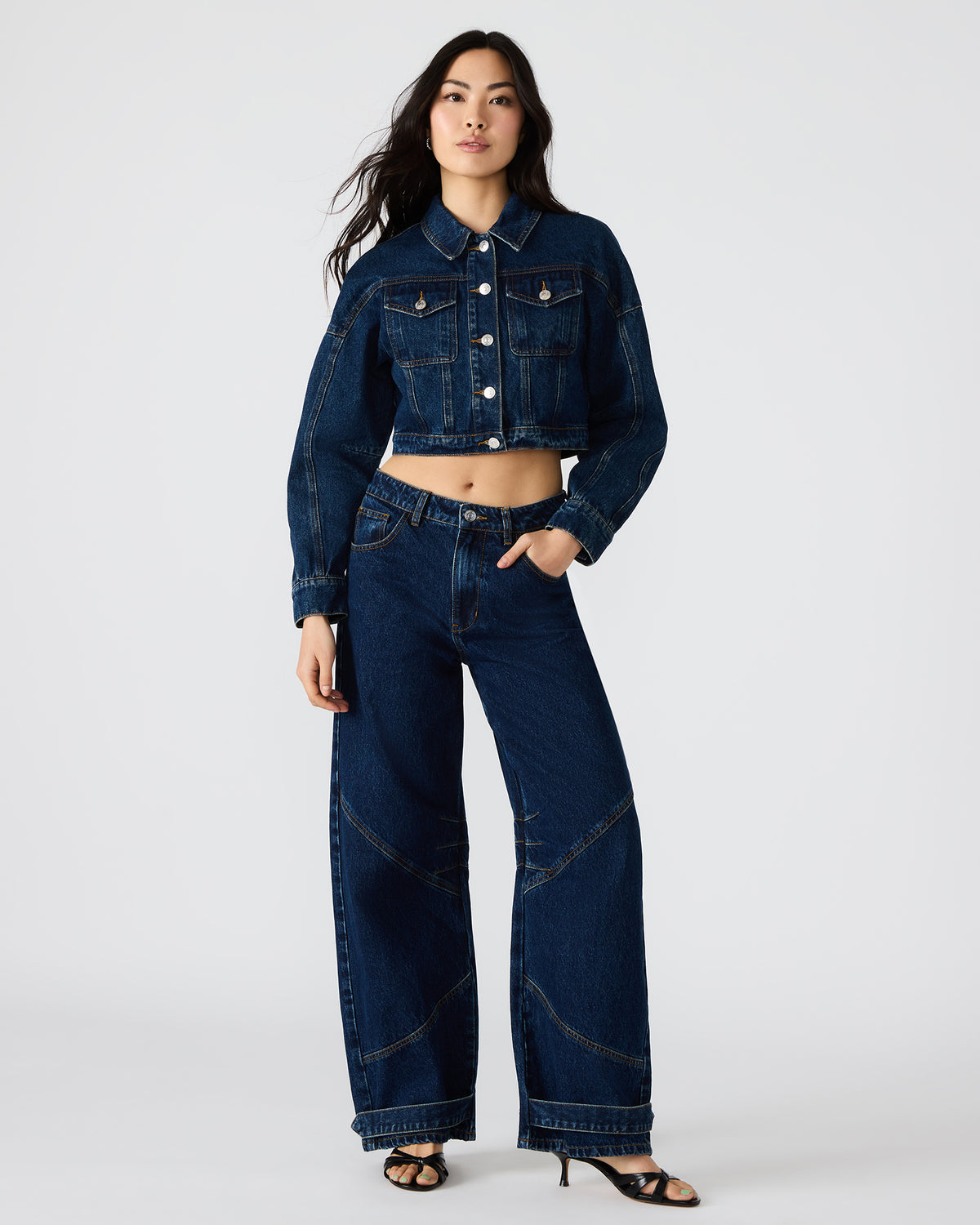 Steve Madden TRE Dark Denim Barrel Women's Jean