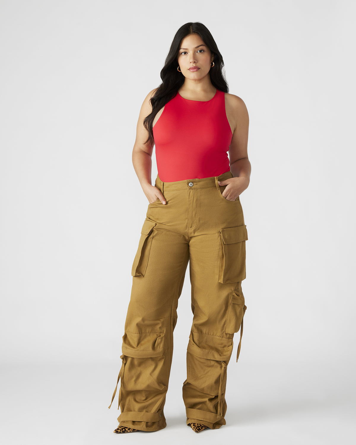 Steve Madden DUO Khaki Women's Utility Cargo Pants