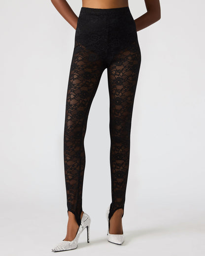 Steve Madden SANDRINE Black Lace Mesh Women's Pant