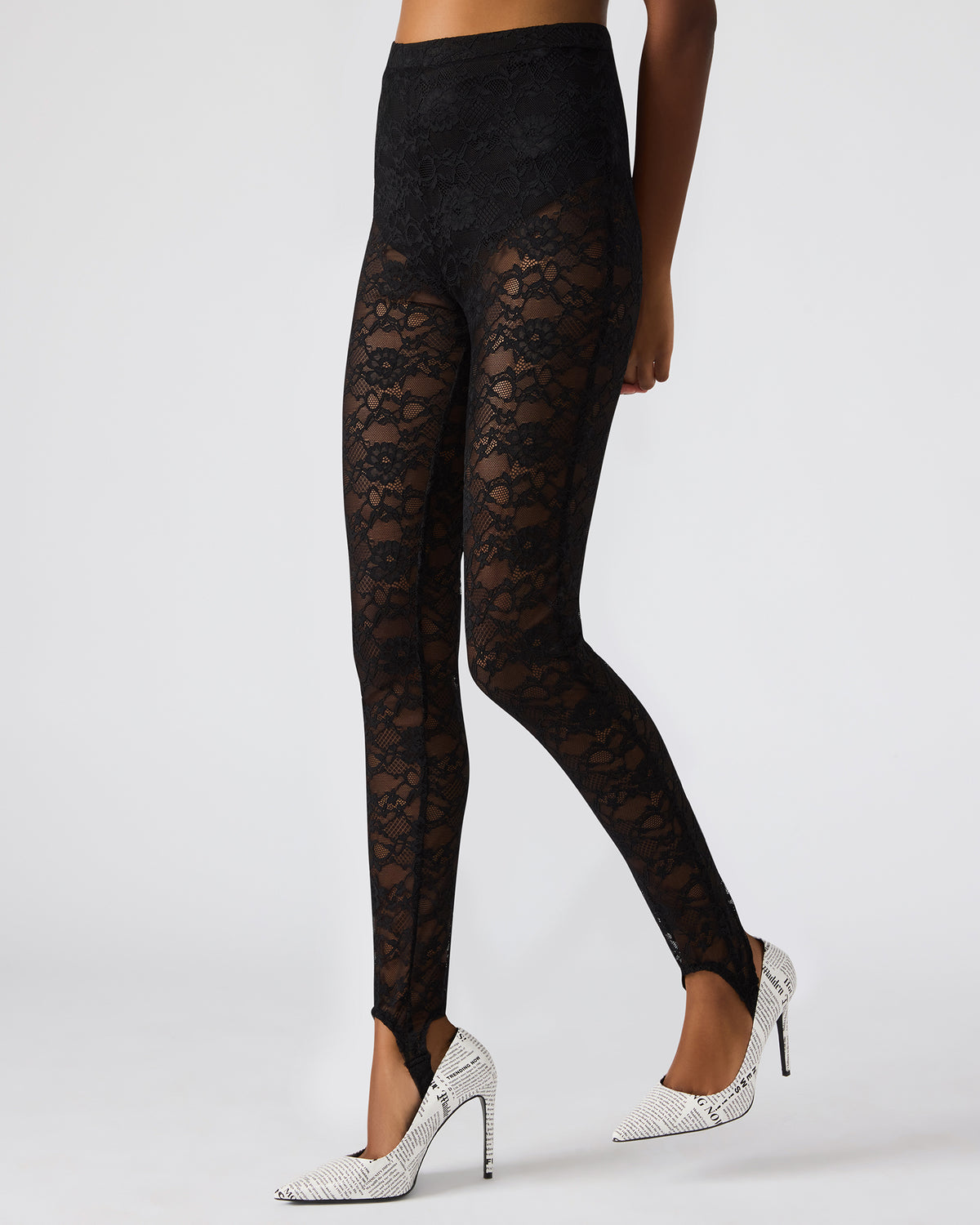 Steve Madden SANDRINE Black Lace Mesh Women's Pant