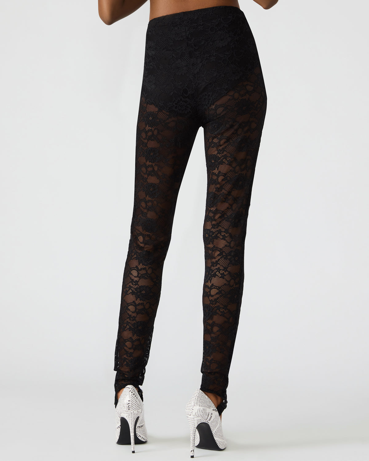 Steve Madden SANDRINE Black Lace Mesh Women's Pant