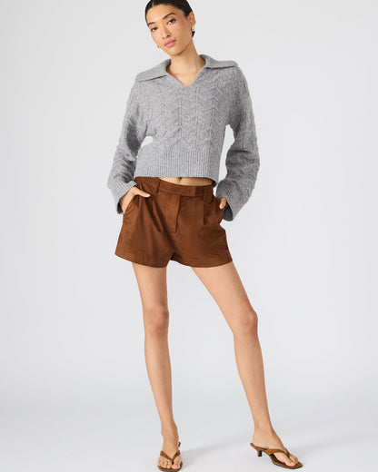 Steve Madden IMELDA Chicory Coffee Faux-Suede Trouser Women's Shorts