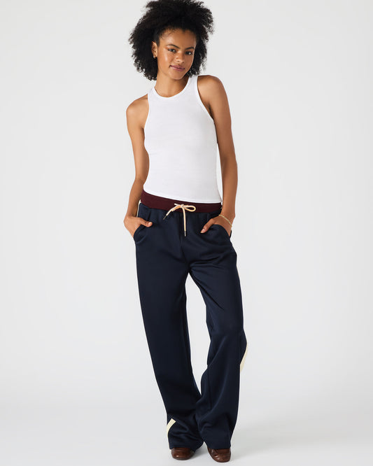 Steve Madden DAISY Midnight Athletic Tie-Front Matching Set Women's Pants