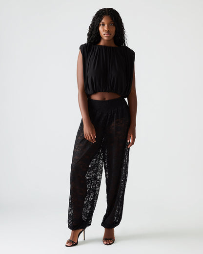 Steve Madden ALARA Black Lace Mesh Overlay Women's Pant