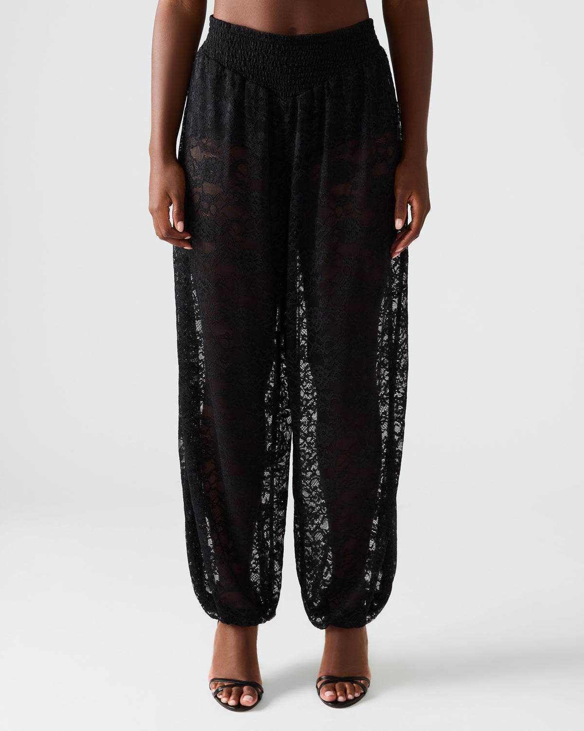 Steve Madden ALARA Black Lace Mesh Overlay Women's Pant