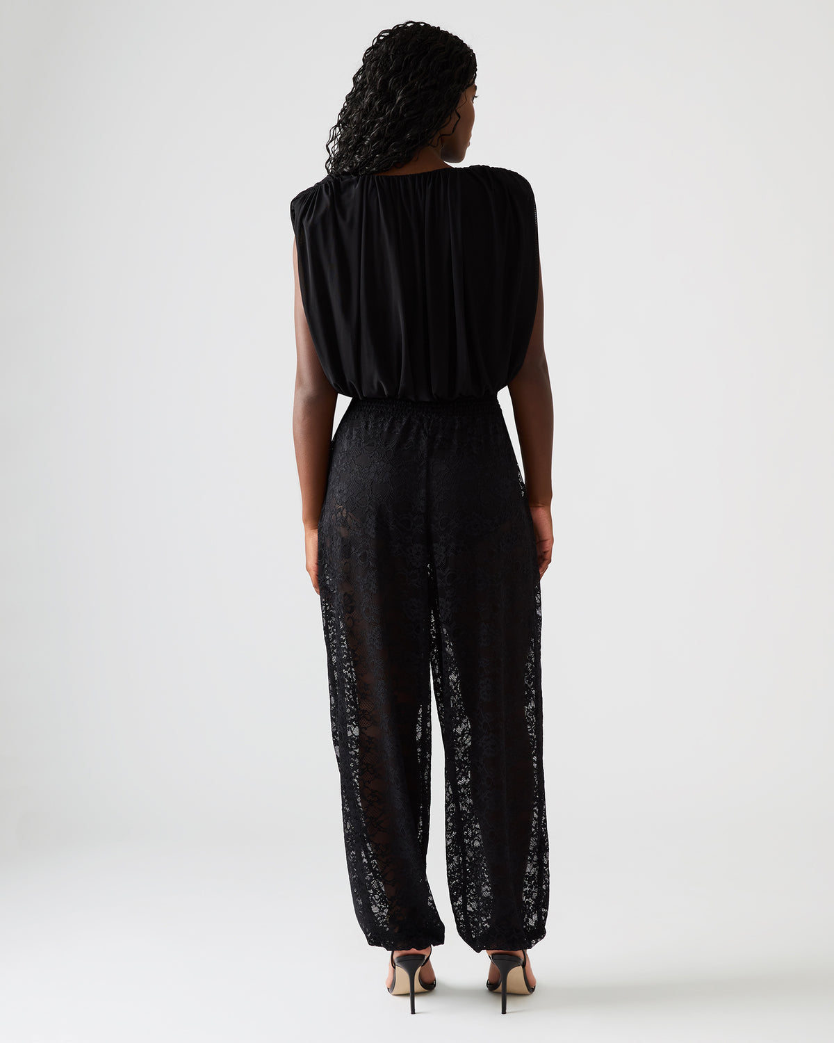 Steve Madden ALARA Black Lace Mesh Overlay Women's Pant