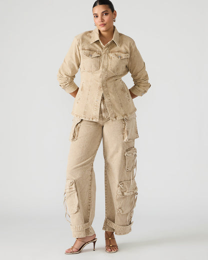 Steve Madden DUO Cafe Au Lait Women's Utility Cargo Pants