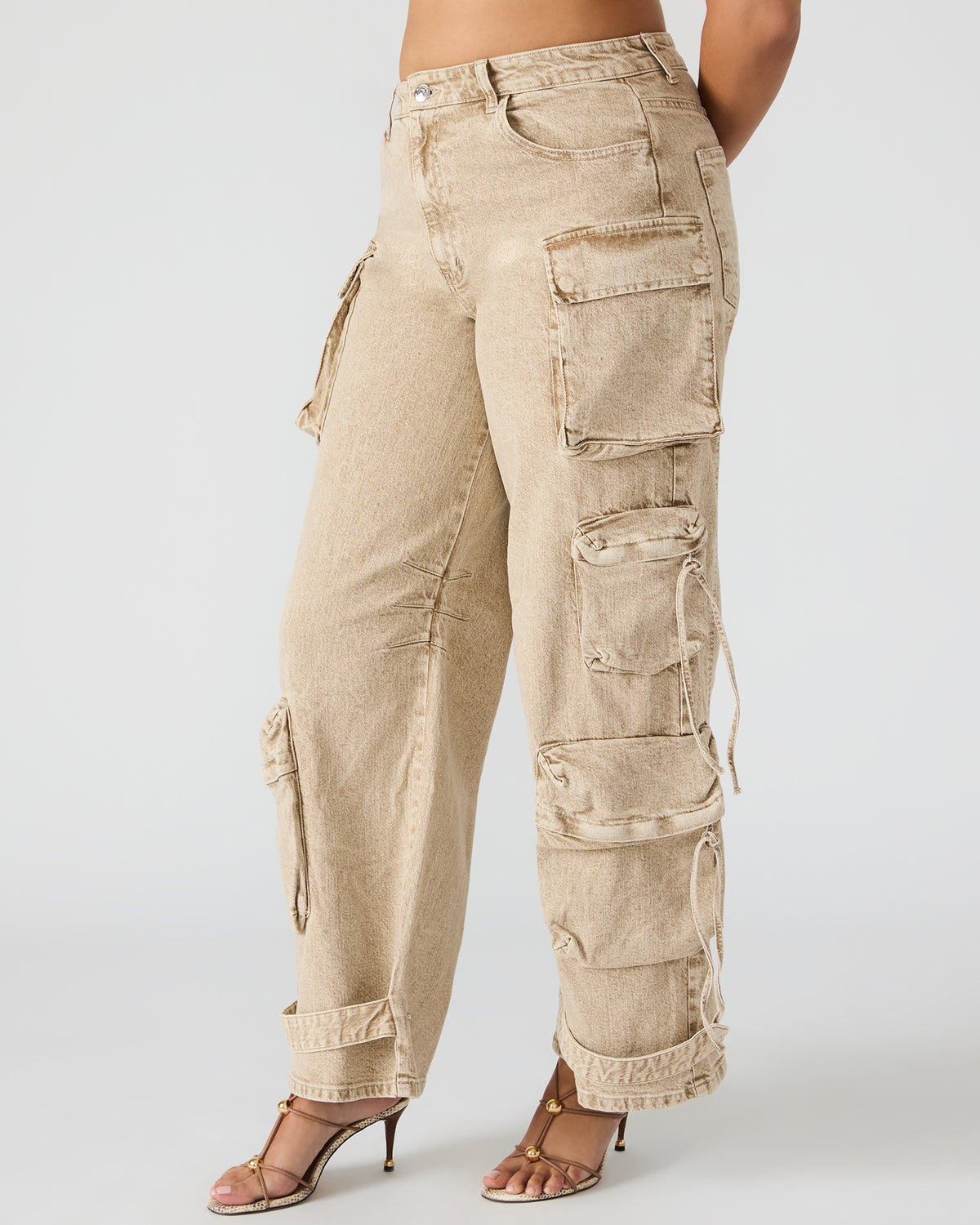Steve Madden DUO Cafe Au Lait Women's Utility Cargo Pants