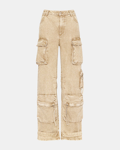 Steve Madden DUO Cafe Au Lait Women's Utility Cargo Pants