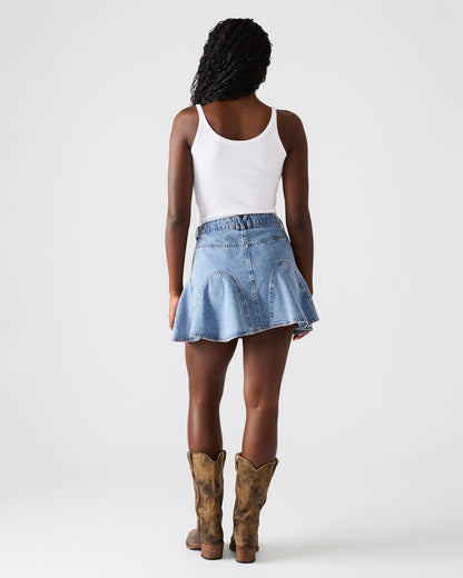 Steve Madden MELANY Forever Blue Denim Pleated Mini Women's Skirt