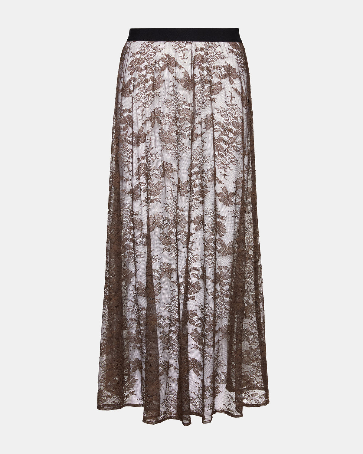 Steve Madden GISELA Dark Espresso Lace Mesh Maxi Women's Skirt