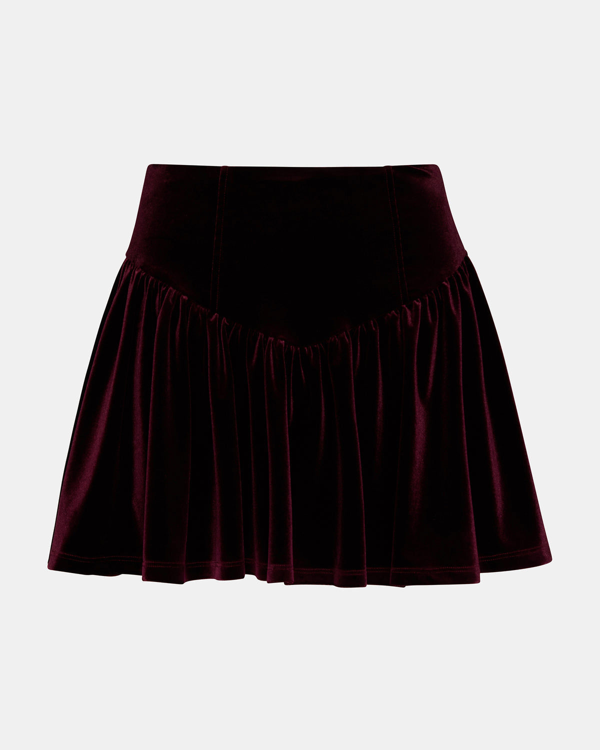 Steve Madden JAYLA Wine Flowy Velvet Women's Mini Skirt