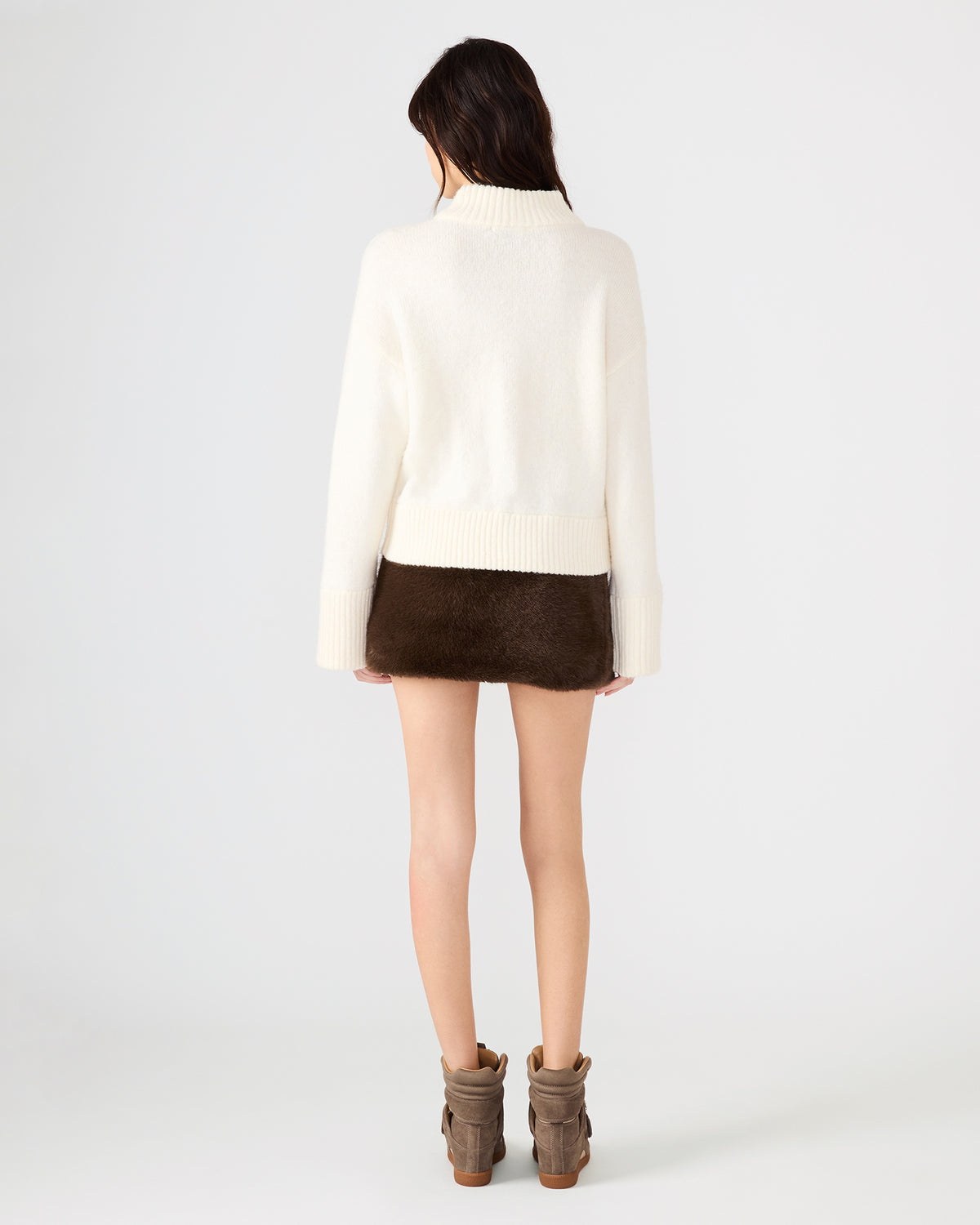 Steve Madden AVIVA Dark Espresso Faux Fur Mini Women's Skirt