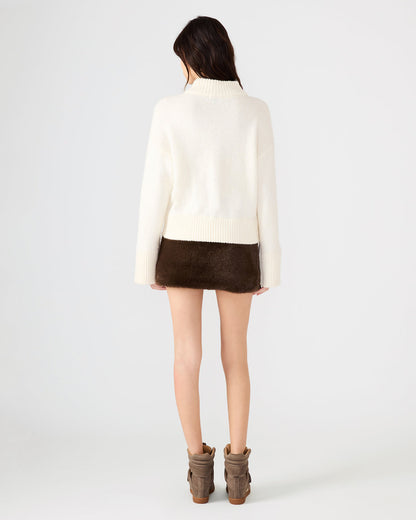 Steve Madden AVIVA Dark Espresso Faux Fur Mini Women's Skirt