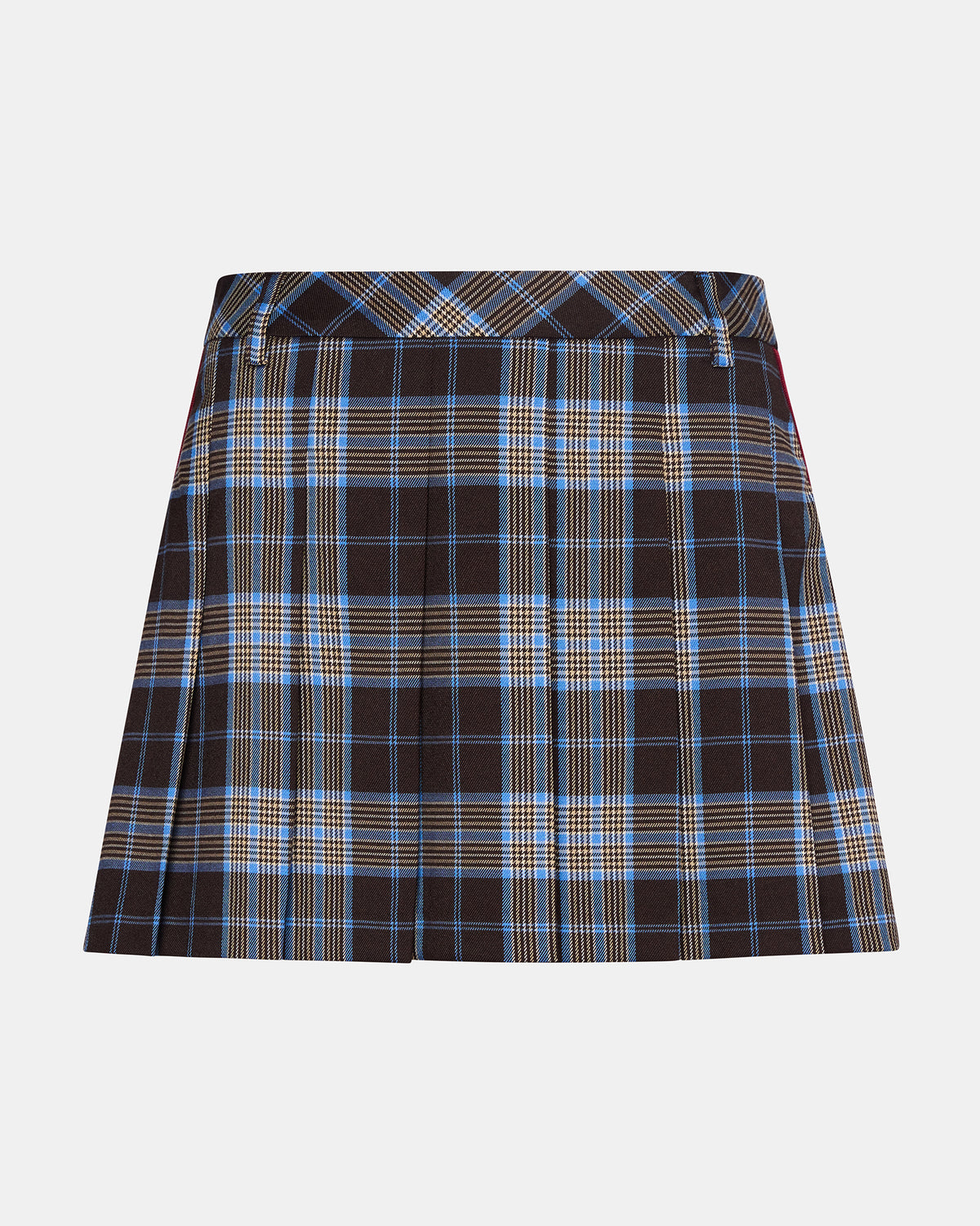 Steve Madden MARGO Brown Plaid Pleated Women's Mini Skirt